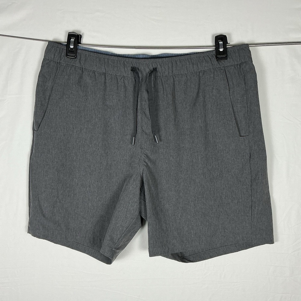 Eddie Bauer Mens Shorts XXL Gray Performance Stretch Drawstring Elastic Waist
